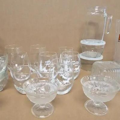 Glass Cups And Pitcher Covered Dish Glass Storage with Lid