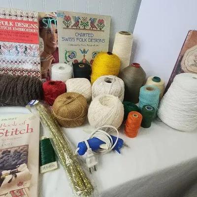 Craft Items With Spools Of Knitting Yarn