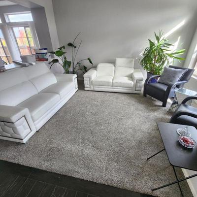 white leather sofa and love seat $2500 set