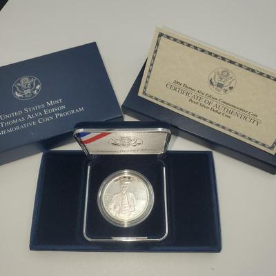 Lot 1084 us mint thomas edison commerative 2004