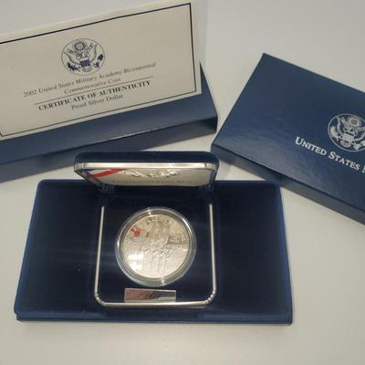 Lot 1160 2002 US Mint US Military Academy Bicentennial Commortive Silver Proof Coin