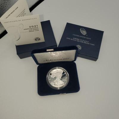 Lot 1050 american eagle silver proof coin 2021