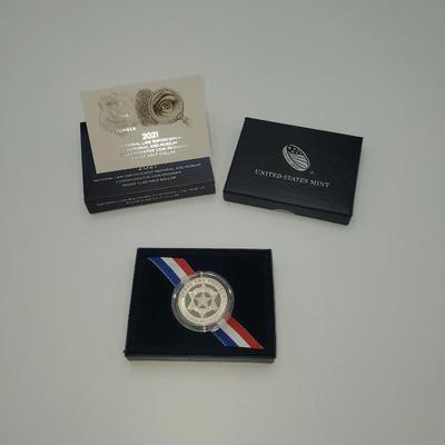 Lot 1180 2021 National Law Enforcement Memorial And Museum Commerative Coin Proof Clad Half Dollar