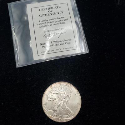 Lot 1203 2010 walking liberty silver dollar
