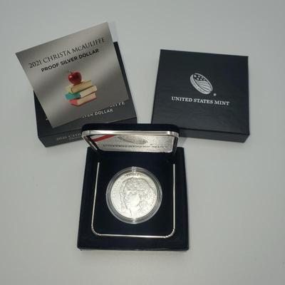 Lot 1184 2021 us mint christa mcauliffe proof silver dollar