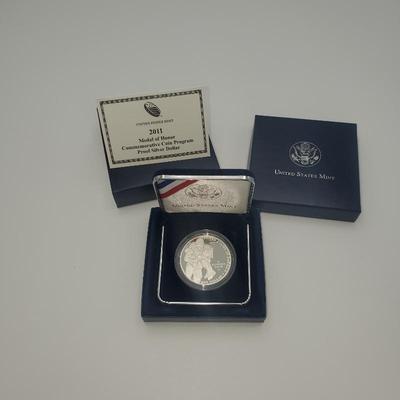 Lot 1173 2011 medal of honor commerative silver dollar coin