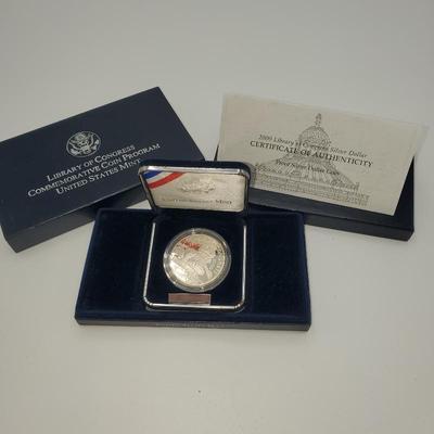Lot 1201 2000 US Mint Library of Congress Commerative Coin Program Proof Silver Dollar