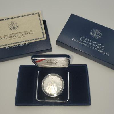 Lot 1081 us mint thomas edison commerative 2004