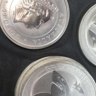 10 Silver $0.50 Coins Great Whites 1/2 Oz Silver 2014 999