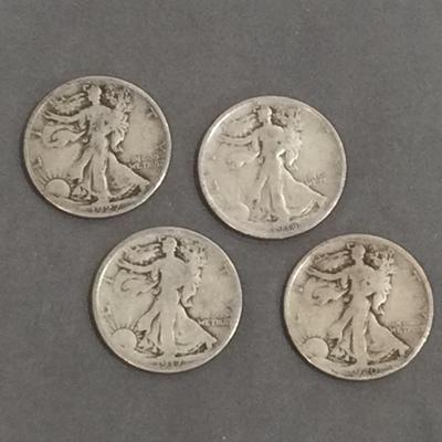 Walking Liberty Silver 1917, 1918, 1920, 1927 Silver Half Dollar Coins