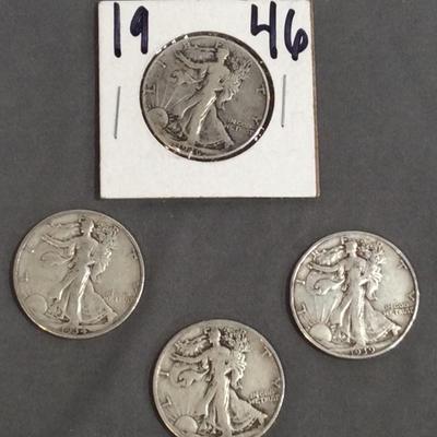 Walking Liberty 1946, 1934-S, 1935, 1939 Silver Coin Lot