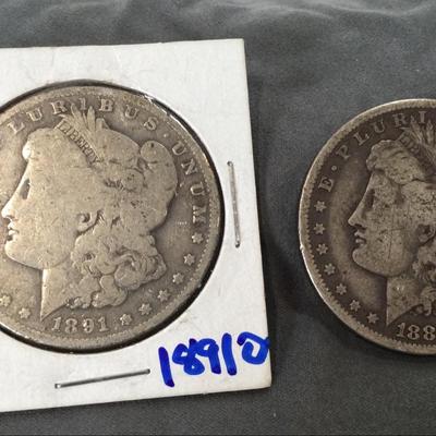 Two Morgan Dollar Coins