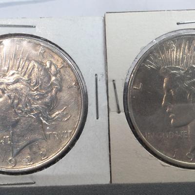 1922 1923 Morgan Peace Silver Dollar Coins
