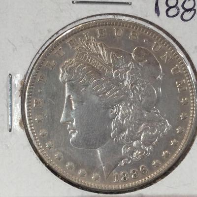 1886 Morgan Dollar Silver Coin