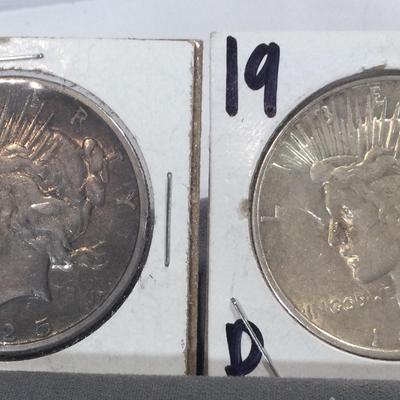 1925, 1926-D Silver Peace Morgan Dollar Coin Lot