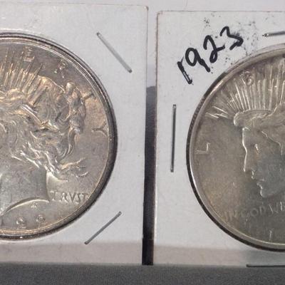1922 1923 Peace Dollar Lot