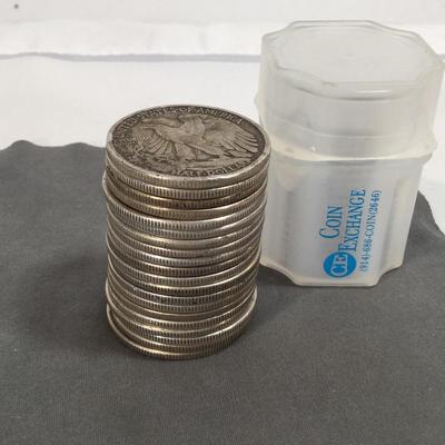 20 Walking Liberty 1/2 Silver Coins $10 Face Value