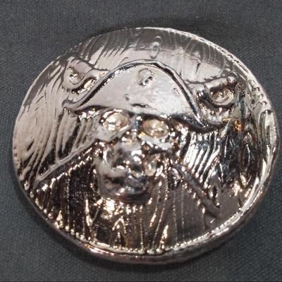 2 0z Silver Pirate Jolly Roger Silver Form