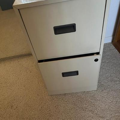 Two drawer metal filing cabinet $10