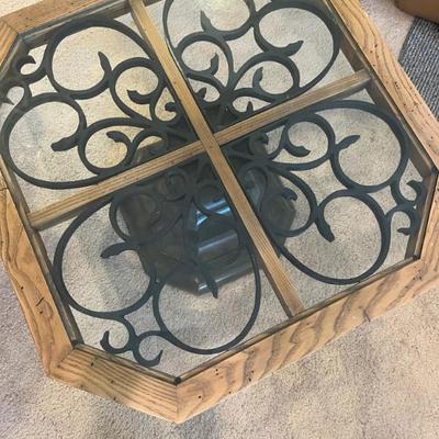 Mid-Century Modern Glass Top Coffee or End Table $75