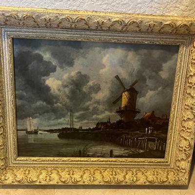 Framed print of Windmill at Wijk bij Duurstede by Jacob Isaacksz. van Ruisdael $35