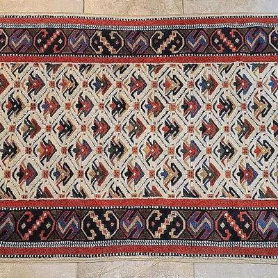 Hand-Knotted Caucasian Kazak Area Rug 4'x7'
