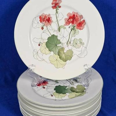 Block Spal Watercolors 'Geranium' Salad Plates (8) By Mary Lou Goertzen