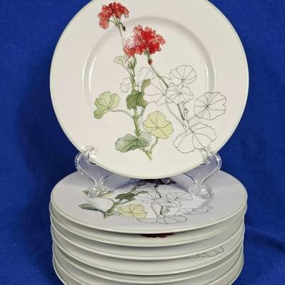 Block Spal Watercolors 'Geranium' Bread & Butter Plates (8) By Mary Lou Goertzen