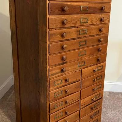 Antique Flat File Cabinet 