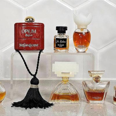 1980's Yves Saint Laurent 'Opium' Mini Perfume Bottle (1) + Mini Perfume Collection (6)