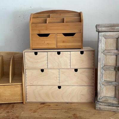 Wooden Tabletop Storage Organizers (4)