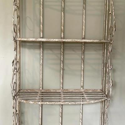 Wrought Iron 4-Tier Bakers Rack W/Grape Leaf Motif 