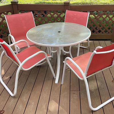 Glass Top Metal Frame 5-PC Patio Set