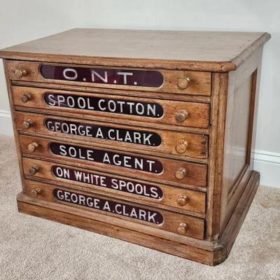 George A. Clark O.N.T. Spool Cotton Cabinet
