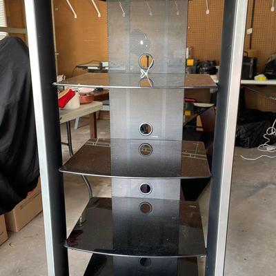 Glass Shelf 5-Tier Entertainment Center 