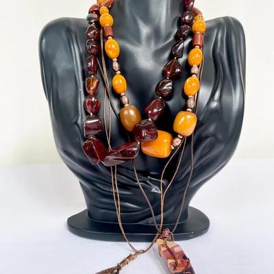 Vintage Necklaces Feat. Copper And Natural Gemstone Beads 