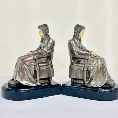 (2) “Whistler’s Mother” Metal Bookends 