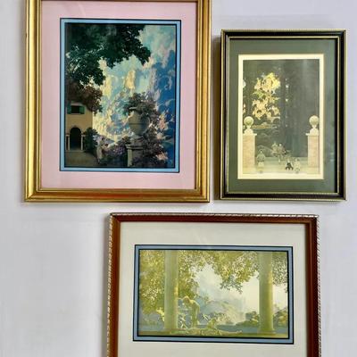 (3) Framed Art Deco Giclee Prints By Maxfield Parrish 