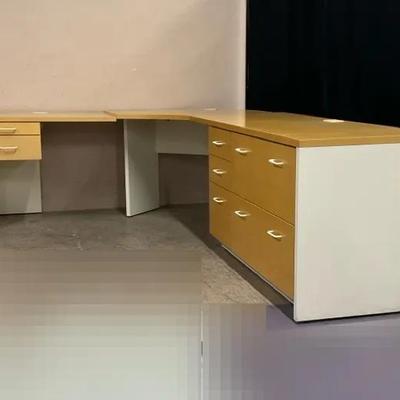 L-Shaped Birch Office Desk