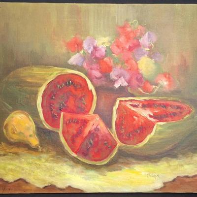 Watermelon Still Life Oil Painting By Pledger