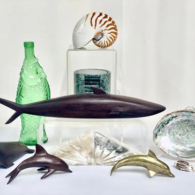10-Piece Coastal Decor Collection Feat. Hand Carved Wooden Shark
