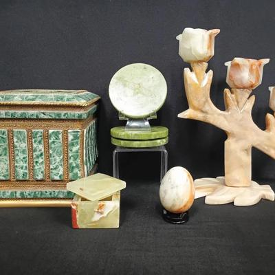 Vintage Onyx & Green Marble Decor Collection