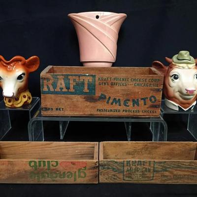 Vintage Red Wing Pottery Wall Pocket & Mid-Century Kraft Americana Kitchen Collection
