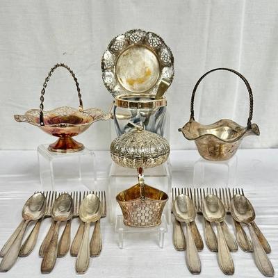 Silver Plated Platter, Baskets, Dinnerware + More! 
