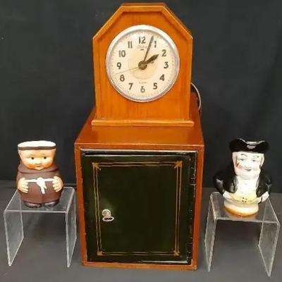19th Century Key Lock Safe - Telechron Vintage Clock