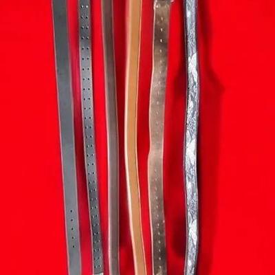 Six Leather Belts 