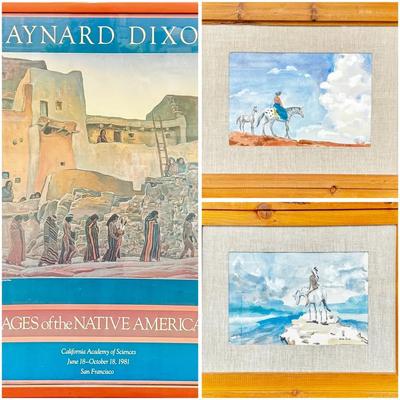 Maynard Dixon 1981 Poster Print & Willow Pounds Water Color Paintings 