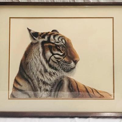Framed Lithograph - "Bengal Tiger” Signed Imogene H. Farnsworth (1950/3000)