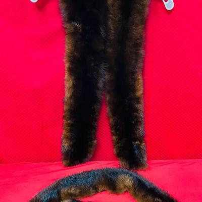 Vintage Genuine Mink Fur Stole, Collar, Cuff Set – Classic Mid-Century Elegance