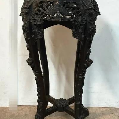 Antique Chinese Carved Hardwood Stand